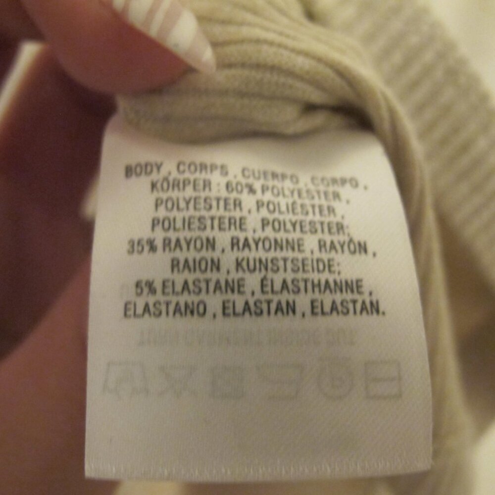 Anthropologie Reegan Seamless Ribbed Cream Long-Sleeve Top - Picture 4 of 5